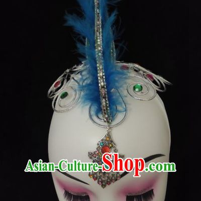 China Yunnan Ethnic Performance Headdress Dai Nationality Folk Dance Hair Accessories Minority Peacock Dance Hairpieces