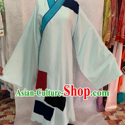 China Beijing Opera Xiaosheng Light Green Robe Traditional Opera Beggar Clothing Shaoxing Opera Young Male Garment Costumes