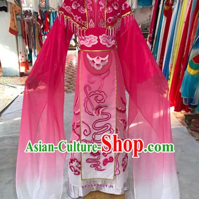 China Peking Opera Diva Clothing Ancient Fairy Garment Costumes Huangmei Opera Princess Rosy Dress Outfits