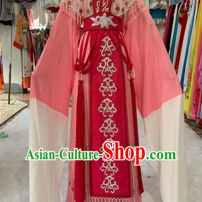 China Traditional Peking Opera Hua Tan Clothing Ancient Court Lady Garment Costumes Huangmei Opera Princess Pink Dress Outfits