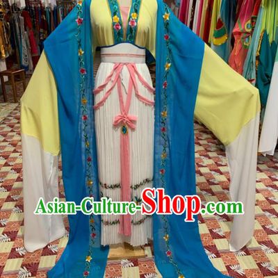 China Ancient Fairy Garment Costumes Huangmei Opera Actress Dress Outfits Traditional Peking Opera Diva Clothing