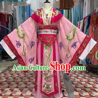China Ancient Imperial Concubine Garment Costumes Shaoxing Opera Court Woman Pink Dress Outfits Traditional Peking Opera Huadan Clothing