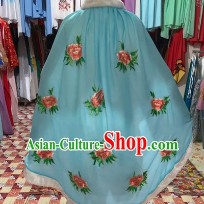China Traditional Peking Opera Diva Clothing Ancient Noble Lady Garment Costume Shaoxing Opera Actress Embroidered Blue Mantle