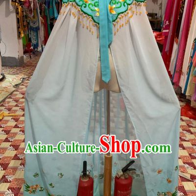 China Traditional Peking Opera Diva Clothing Ancient Princess Garment Costume Shaoxing Opera Actress Green Mantle