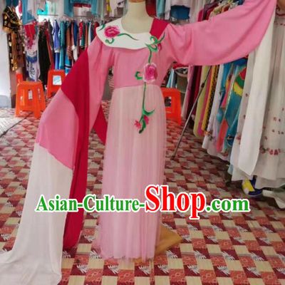 China Ancient Flower Fairy Garment Costumes Shaoxing Opera Goddess Pink Dress Outfits Traditional Peking Opera Actress Clothing