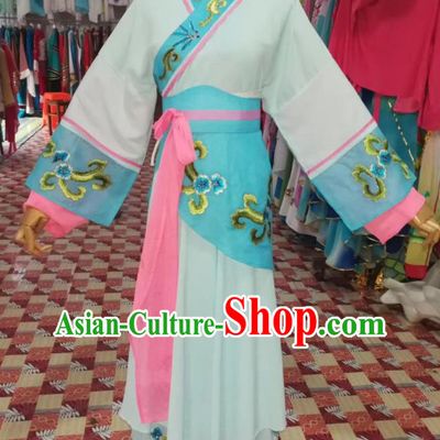 China Ancient Village Girl Garment Costumes Shaoxing Opera Country Lady Light Blue Dress Outfits Traditional Peking Opera Xiaodan Clothing