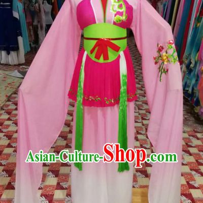 China Huangmei Opera Village Lady Pink Dress Outfits Traditional Peking Opera Diva Clothing Ancient Fairy Garment Costumes