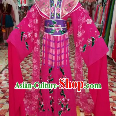 China Traditional Peking Opera Hua Tan Clothing Ancient Imperial Concubine Garment Costumes Huangmei Opera Fairy Rosy Dress Outfits