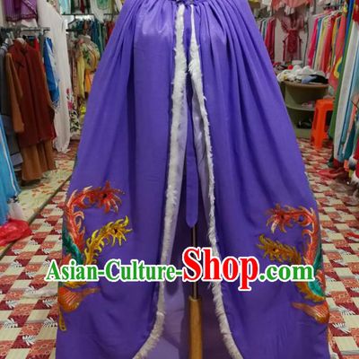 China Wuxi Opera Empress Purple Cape Traditional Peking Opera Actress Clothing Ancient Princess Garment Costumes