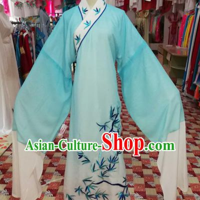 China Beijing Opera Xiaosheng Blue Robe Traditional Opera Young Childe Clothing Shaoxing Opera Scholar Garments