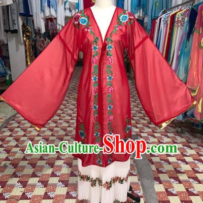 China Huangmei Opera Actress Red Dress Outfits Traditional Peking Opera Diva Clothing Ancient Noble Mistress Garment Costume