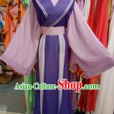 China Traditional Opera Butterfly Love Liang Shanbo Clothing Shaoxing Opera Scholar Garments Beijing Opera Xiaosheng Purple Robe Uniforms