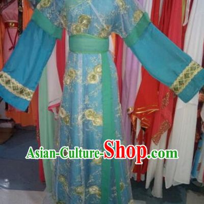 China Ancient Maid Lady Garment Costume Shaoxing Opera Servant Girl Blue Dress Outfits Traditional Peking Opera Xiaodan Clothing