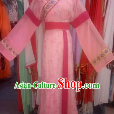 China Shaoxing Opera Servant Girl Pink Dress Outfits Traditional Peking Opera Xiaodan Clothing Ancient Maid Lady Garment Costume