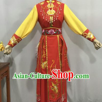 China Ancient Young Beauty Garment Costumes Traditional Shaoxing Opera Actress Clothing Peking Opera Princess Red Dress Outfits