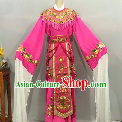 China Peking Opera Princess Rosy Dress Outfits Ancient Goddess Garment Costumes Traditional Shaoxing Opera Imperial Consort Clothing