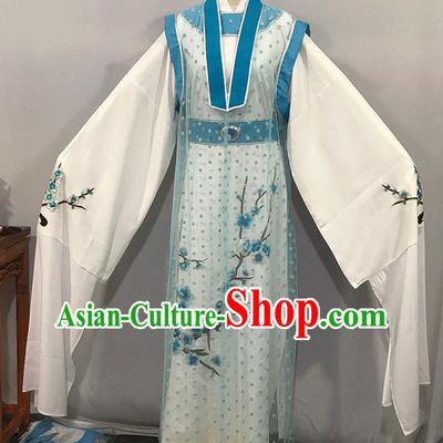 China Beijing Opera Xiaosheng White Robe Uniforms Traditional Huangmei Opera Scholar Clothing Opera Poet Li Shangyin Garment Costume