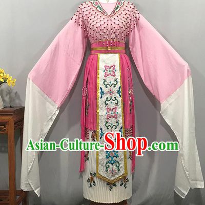 China Traditional Shaoxing Opera Noble Lady Garments Peking Opera Hua Tan Pink Dress Outfits Ancient Princess Clothing