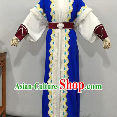 China Opera Prince Garment Costume Beijing Opera Niche Embroidered Blue Uniforms Traditional Shaoxing Opera Swordsman Clothing