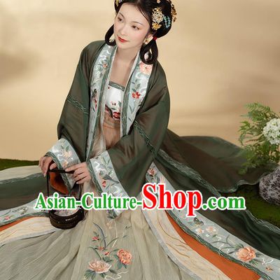China Traditional Female Hanfu Garments Song Dynasty Royal Princess Historical Clothing Ancient Young Beauty Dresses