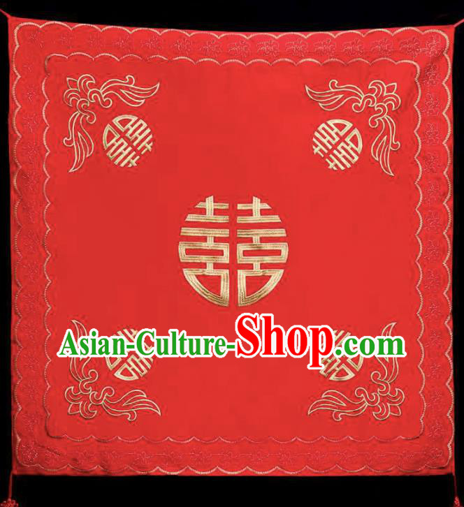Chinese Traditional Wedding Headdress Bride Embroidered Red Kerchief Classical Marriage Headwear Chinese Traditional Wedding Headdress Bride Embroidered Red Kerchief Classical Marriage Headwear