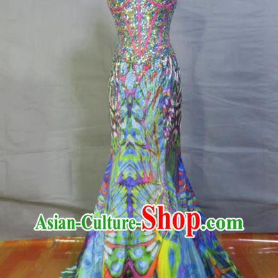 Top Annual Meeting Clothing Christmas Performance Fashion Bridesmaid Mermaid Full Dress Compere Formal Attire Women Catwalks Garment Costume