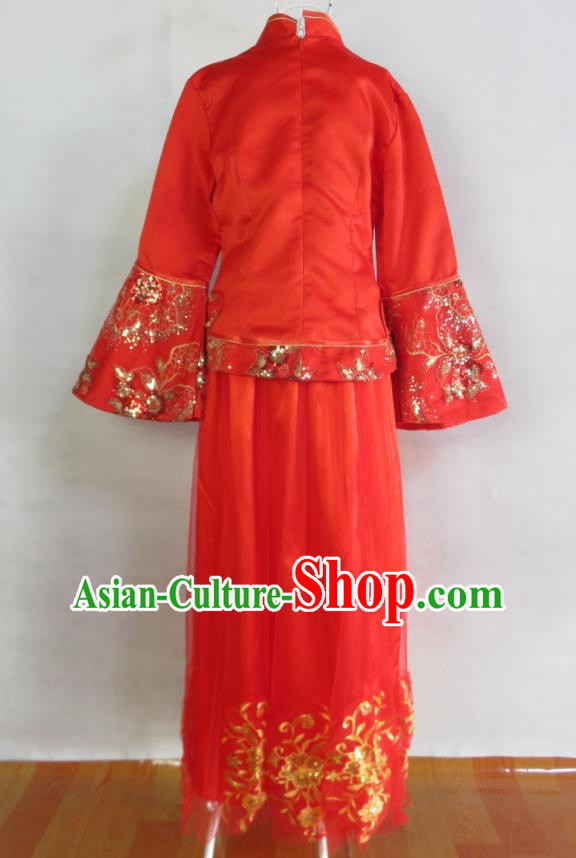 China Classical Red Cheongsam Dress Traditional Xiuhe Suits Bride Toasting Clothing Wedding Garment Costumes China Classical Red Cheongsam Dress Traditional Xiuhe Suits Bride Toasting Clothing Wedding Garment Costumes