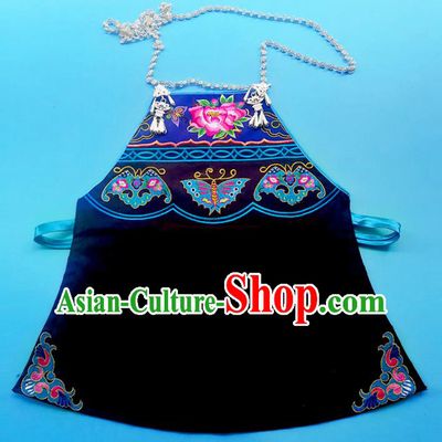Chinese Bouyei Nationality Embroidery Top Garment Puyi Minority Informal Vest Guizhou Ethnic Woman Stomachers
