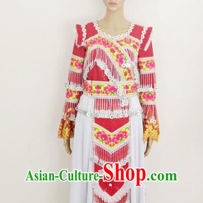 China Miao Nationality Festival Costumes Ethnic Photography Clothing Traditional Hmong Folk Dance Dress Outfits Yunnan Minority Woman Garments
