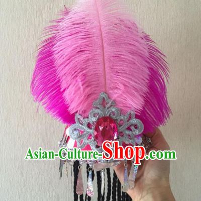 China Xinjiang Minority Dance Headwear Uyghur Ethnic Performance Headdress Uighur Nationality Folk Dance Feather Hat