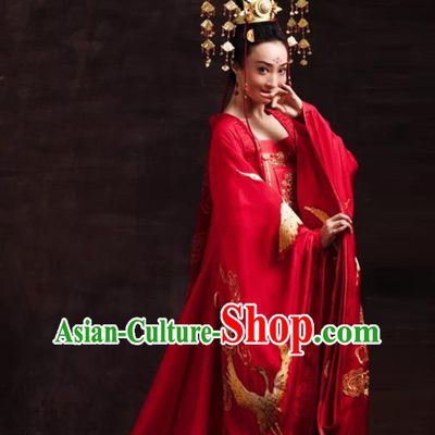 China Classical Dance Clothing Tang Dynasty Imperial Consort Garment Costumes Hanfu Dance Uniforms Stage Performance Red Dress