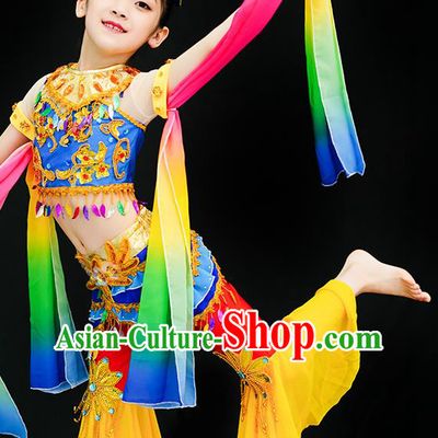 China Fairy Dance Dress Children Flying Apsaras Dance Outfits Girl Performance Clothing Classical Dance Garment Costumes