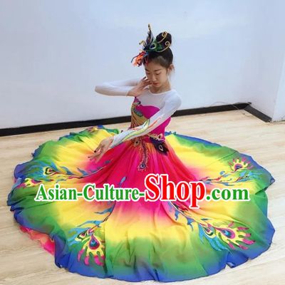 China Spring Festival Gala Opening Dance Dress Stage Performance Fashion Peacock Dance Costumes Women Group Dance Clothing