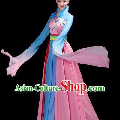 China Water Sleeve Dance Pink Dress Outfits Woman Dancewear Classical Dance Clothing Umbrella Dance Garment Costumes