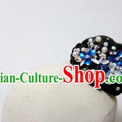 Chinese Women Group Performance Headdress Beauty Dance Hairpieces Traditional Jasmine Flower Dance Wigs Chignon Classical Dance Hair Accessories
