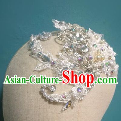 China Folk Dance White Flowers Hair Comb Yangko Dance Hair Accessories Fan Dance Headpiece Women Yangge Hairpin