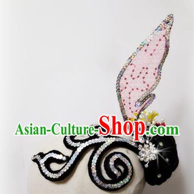 China Folk Dance Hair Crown Yunnan Ethnic Peacock Dance Wigs Chignon Dai Nationality Dance Hair Accessories
