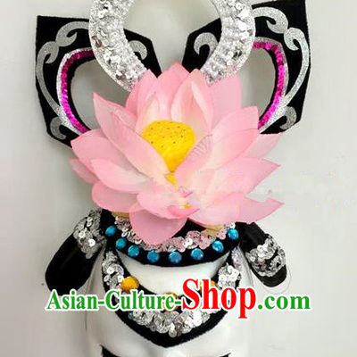 China Lotus Dance Headpiece Women Opening Dance Hair Crown Classical Dance Hat Yangko Dance Hair Accessories