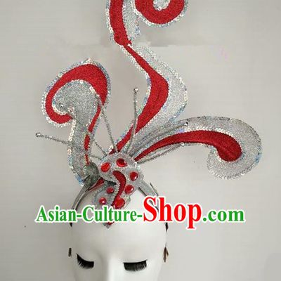 China Classical Dance Hat Group Dance Hair Accessories Lotus Dance Headpiece Women Opening Dance Hair Crown