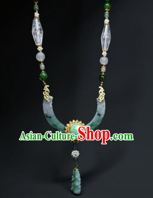 China Ancient Princess Necklace Accessories Qing Dynasty Empress Necklet Handmade Jade Carving Jewelry China Ancient Princess Necklace Accessories Qing Dynasty Empress Necklet Handmade Jade Carving Jewelry