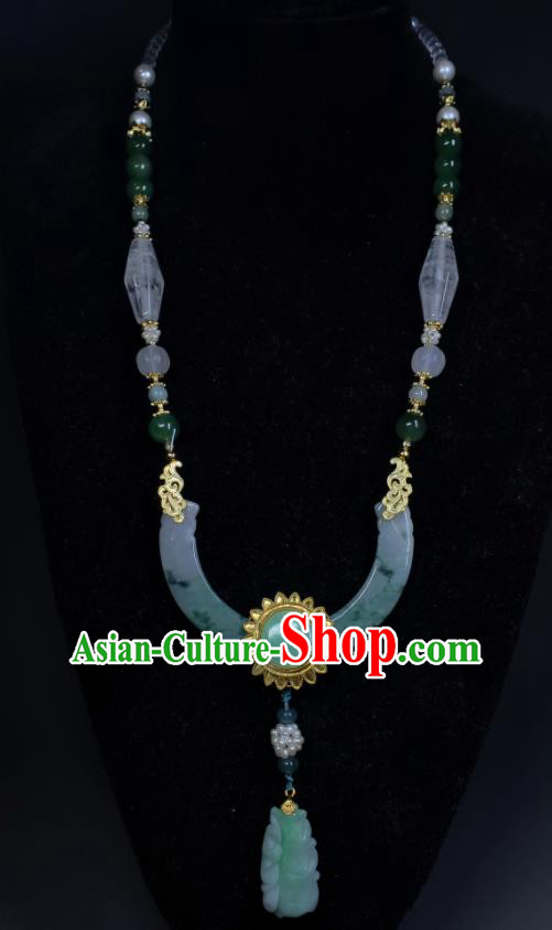 China Ancient Princess Necklace Accessories Qing Dynasty Empress Necklet Handmade Jade Carving Jewelry China Ancient Princess Necklace Accessories Qing Dynasty Empress Necklet Handmade Jade Carving Jewelry