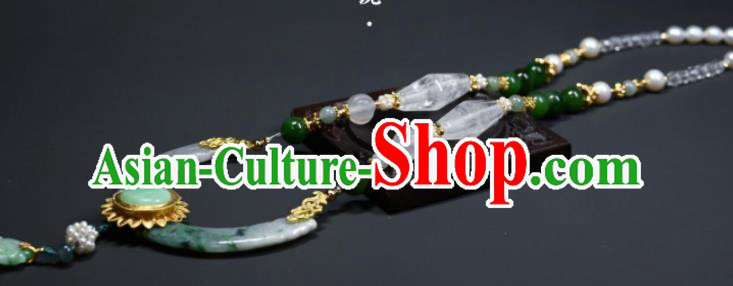China Ancient Princess Necklace Accessories Qing Dynasty Empress Necklet Handmade Jade Carving Jewelry China Ancient Princess Necklace Accessories Qing Dynasty Empress Necklet Handmade Jade Carving Jewelry