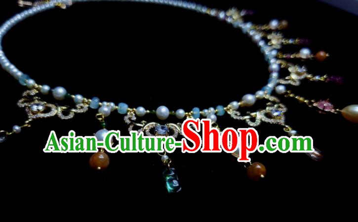 China Tang Dynasty Queen Necklet Handmade Pearls Jewelry Ancient Empress Necklace Accessories China Tang Dynasty Queen Necklet Handmade Pearls Jewelry Ancient Empress Necklace Accessories
