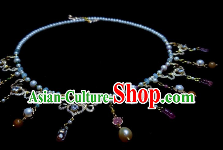 China Tang Dynasty Queen Necklet Handmade Pearls Jewelry Ancient Empress Necklace Accessories China Tang Dynasty Queen Necklet Handmade Pearls Jewelry Ancient Empress Necklace Accessories