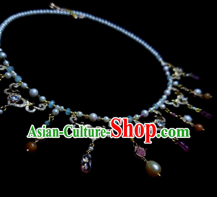 China Tang Dynasty Queen Necklet Handmade Pearls Jewelry Ancient Empress Necklace Accessories China Tang Dynasty Queen Necklet Handmade Pearls Jewelry Ancient Empress Necklace Accessories