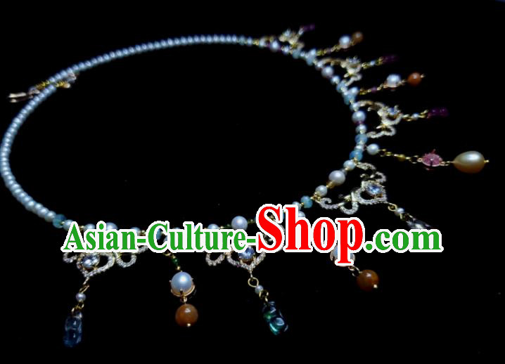 China Tang Dynasty Queen Necklet Handmade Pearls Jewelry Ancient Empress Necklace Accessories China Tang Dynasty Queen Necklet Handmade Pearls Jewelry Ancient Empress Necklace Accessories