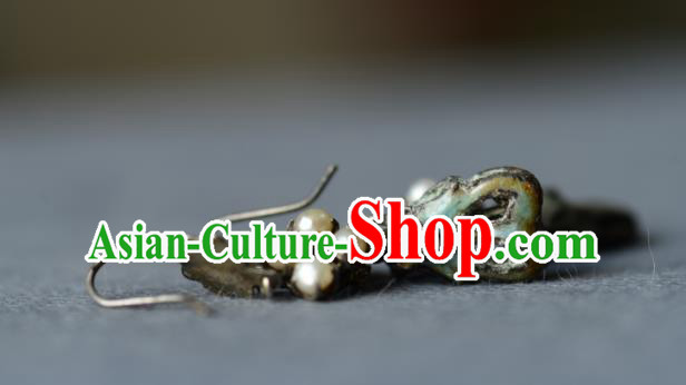 Handmade Chinese Cheongsam Ear Jewelry Silver Ear Accessories National Earrings Traditional Pearls Eardrop Handmade Chinese Cheongsam Ear Jewelry Silver Ear Accessories National Earrings Traditional Pearls Eardrop