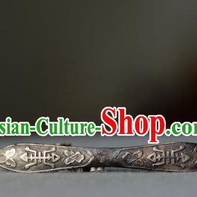 Chinese Ancient Imperial Consort Silver Hairpin Traditional Great Wing Hair Accessories Handmade Qing Dynasty Court Woman Hair Crown