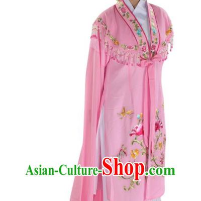 Chinese Ancient Young Mistress Garment Costume Traditional Shaoxing Opera Diva Clothing Beijing Opera Hua Tan Pink Water Sleeve Dress