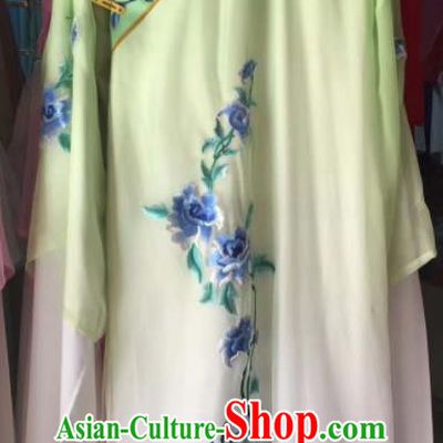 China Beijing Opera Xiaosheng Garment Costume Ancient Scholar Clothing Peking Opera Niche Embroidered Green Robe
